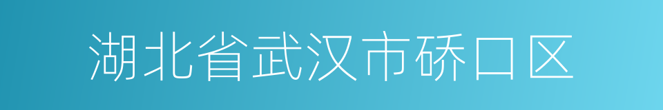 湖北省武汉市硚口区的同义词