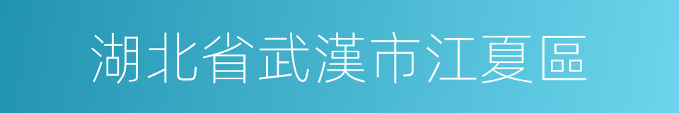 湖北省武漢市江夏區的同義詞