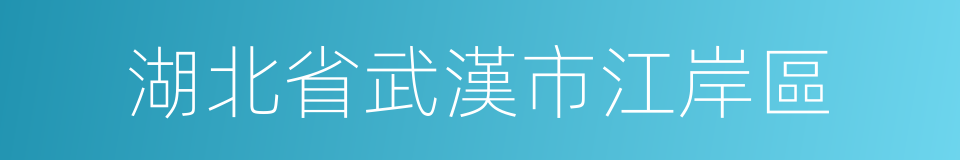 湖北省武漢市江岸區的同義詞
