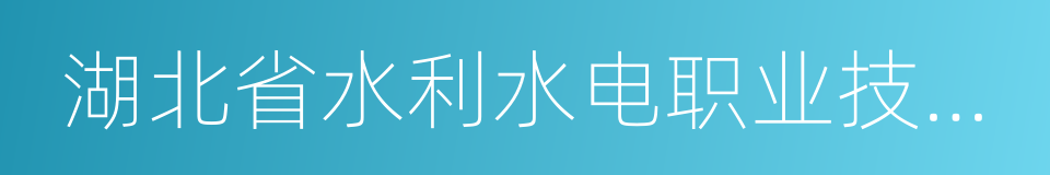 湖北省水利水电职业技术学院的同义词