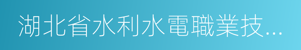 湖北省水利水電職業技術學院的同義詞