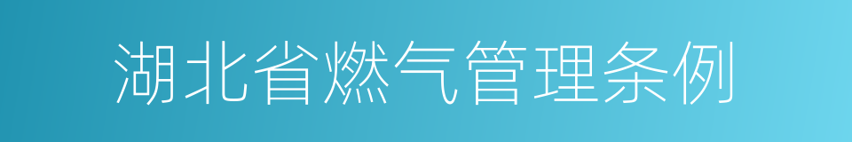 湖北省燃气管理条例的同义词