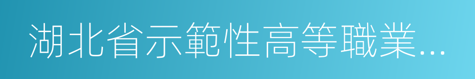 湖北省示範性高等職業院校的同義詞