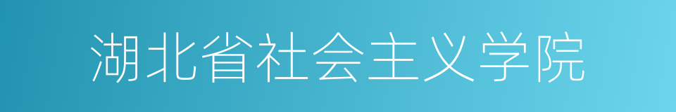 湖北省社会主义学院的同义词