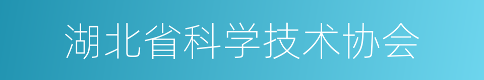 湖北省科学技术协会的同义词