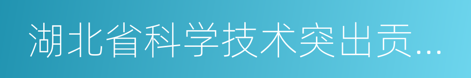 湖北省科学技术突出贡献奖的同义词