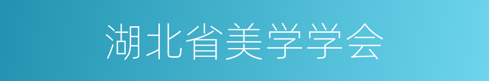 湖北省美学学会的同义词