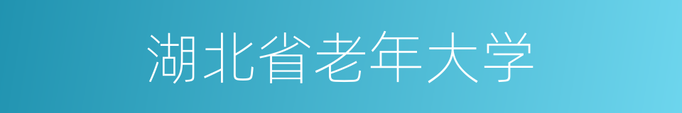 湖北省老年大学的同义词