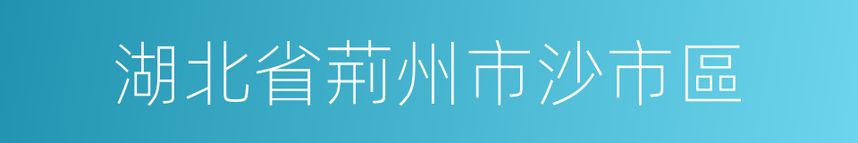 湖北省荊州市沙市區的同義詞