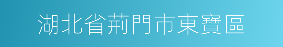 湖北省荊門市東寶區的同義詞