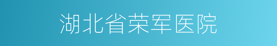 湖北省荣军医院的同义词