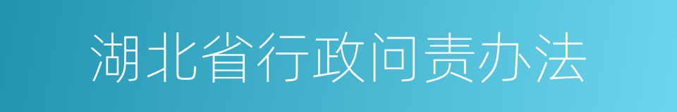 湖北省行政问责办法的同义词