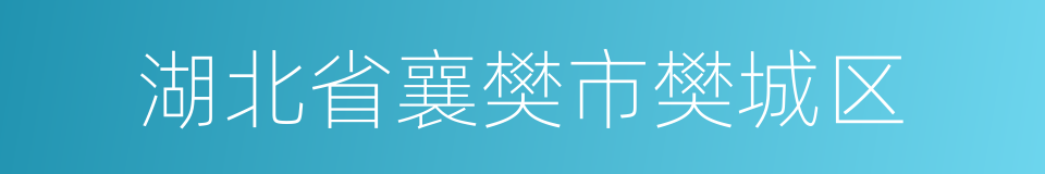 湖北省襄樊市樊城区的同义词