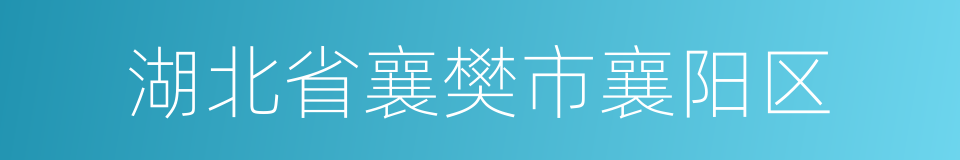 湖北省襄樊市襄阳区的同义词