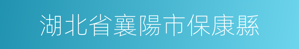 湖北省襄陽市保康縣的同義詞