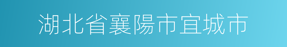 湖北省襄陽市宜城市的同義詞