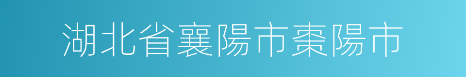 湖北省襄陽市棗陽市的同義詞