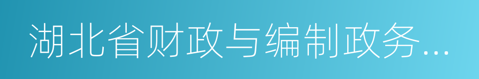 湖北省财政与编制政务公开网的同义词