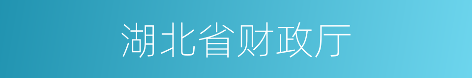 湖北省财政厅的同义词