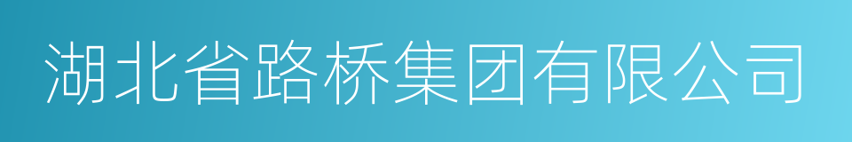 湖北省路桥集团有限公司的同义词