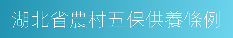 湖北省農村五保供養條例的同義詞