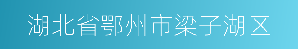 湖北省鄂州市梁子湖区的同义词