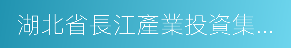 湖北省長江產業投資集團有限公司的同義詞