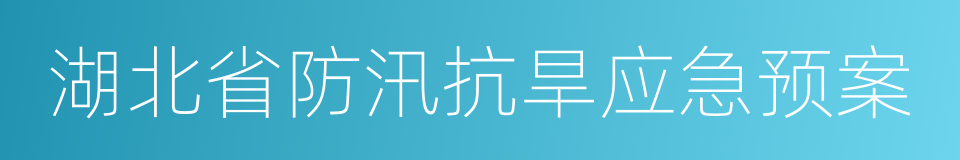 湖北省防汛抗旱应急预案的同义词