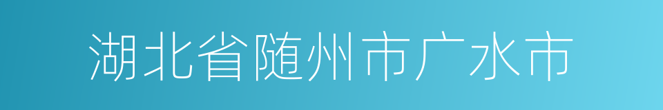 湖北省随州市广水市的同义词