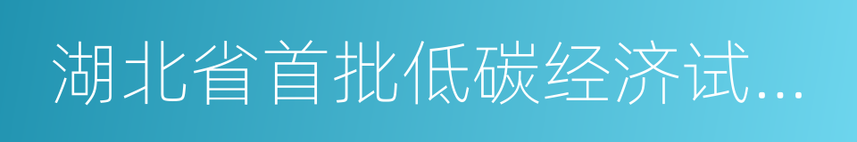 湖北省首批低碳经济试点市的同义词