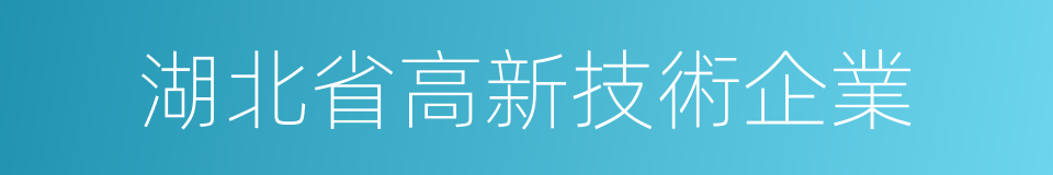 湖北省高新技術企業的同義詞