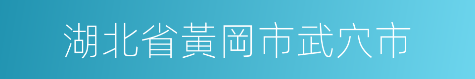 湖北省黃岡市武穴市的同義詞