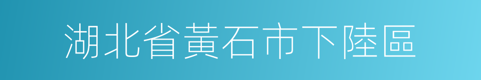 湖北省黃石市下陸區的同義詞