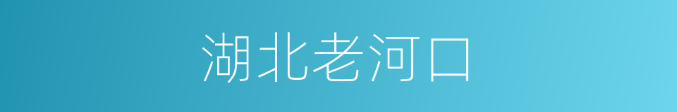 湖北老河口的同义词