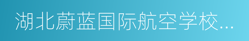 湖北蔚蓝国际航空学校有限公司的同义词