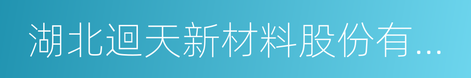 湖北迴天新材料股份有限公司的同義詞