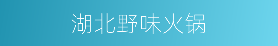 湖北野味火锅的同义词
