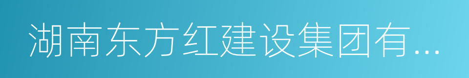 湖南东方红建设集团有限公司的同义词