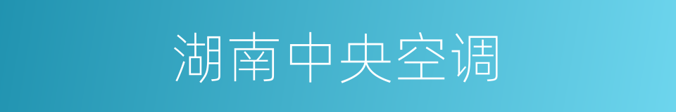 湖南中央空调的同义词