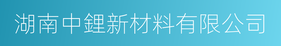 湖南中鋰新材料有限公司的同義詞