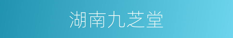 湖南九芝堂的同义词