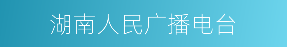 湖南人民广播电台的同义词