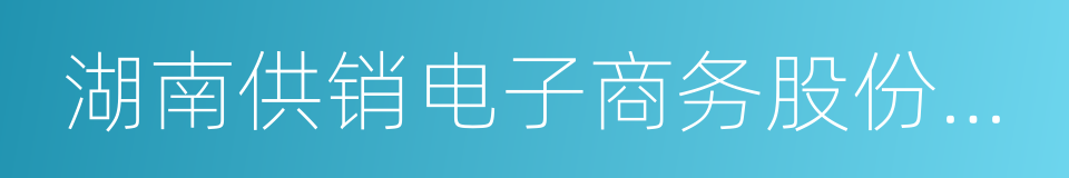 湖南供销电子商务股份有限公司的同义词