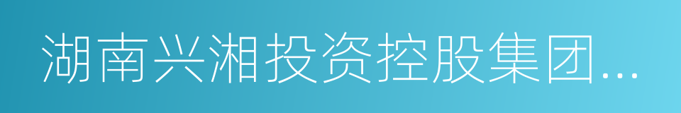 湖南兴湘投资控股集团有限公司的同义词