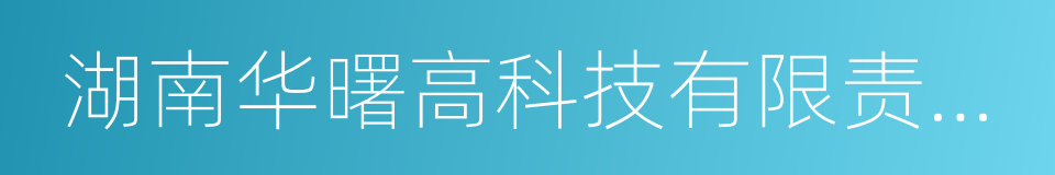 湖南华曙高科技有限责任公司的同义词