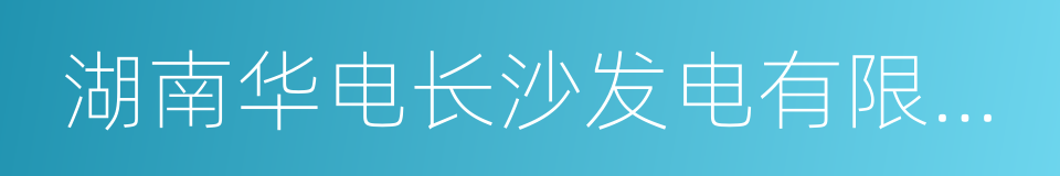 湖南华电长沙发电有限公司的同义词