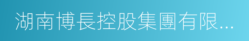 湖南博長控股集團有限公司的同義詞