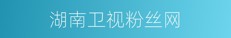湖南卫视粉丝网的同义词
