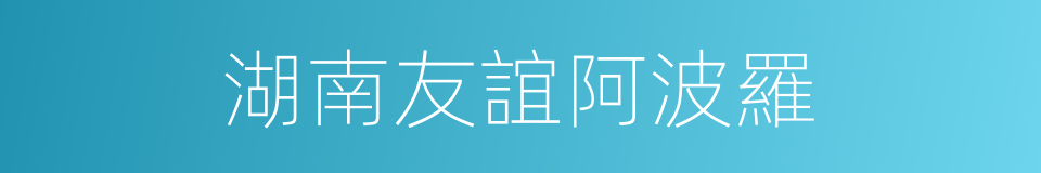 湖南友誼阿波羅的同義詞