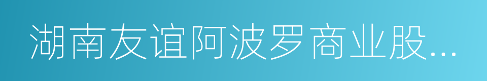 湖南友谊阿波罗商业股份有限公司的同义词